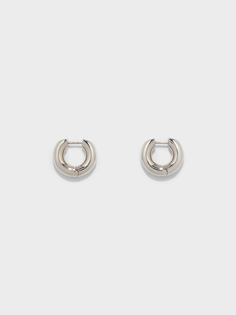 Alaya Medium Palladium-Plated Hoop Earrings