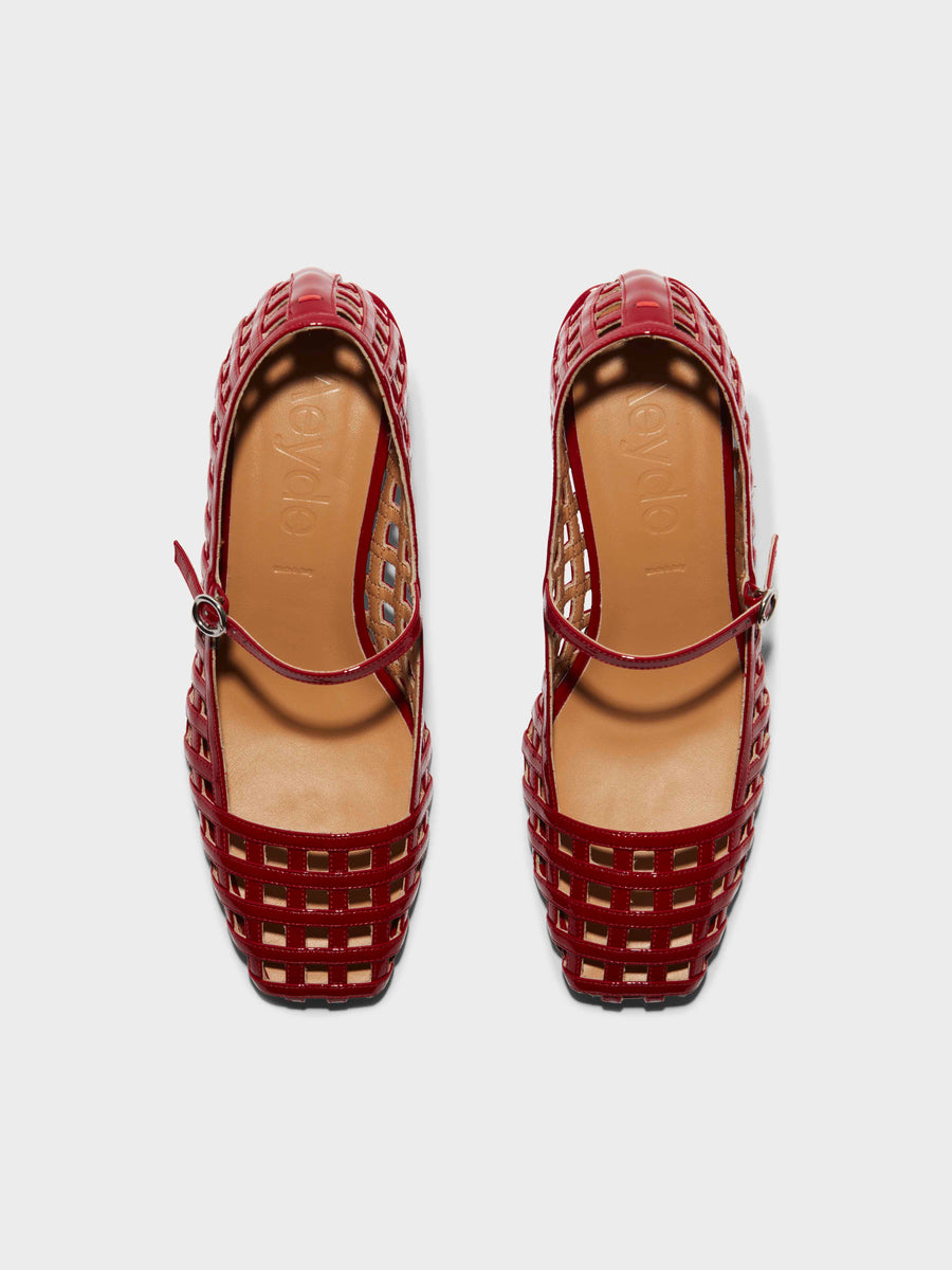 Aline Caged Leather Mary-Jane Pumps