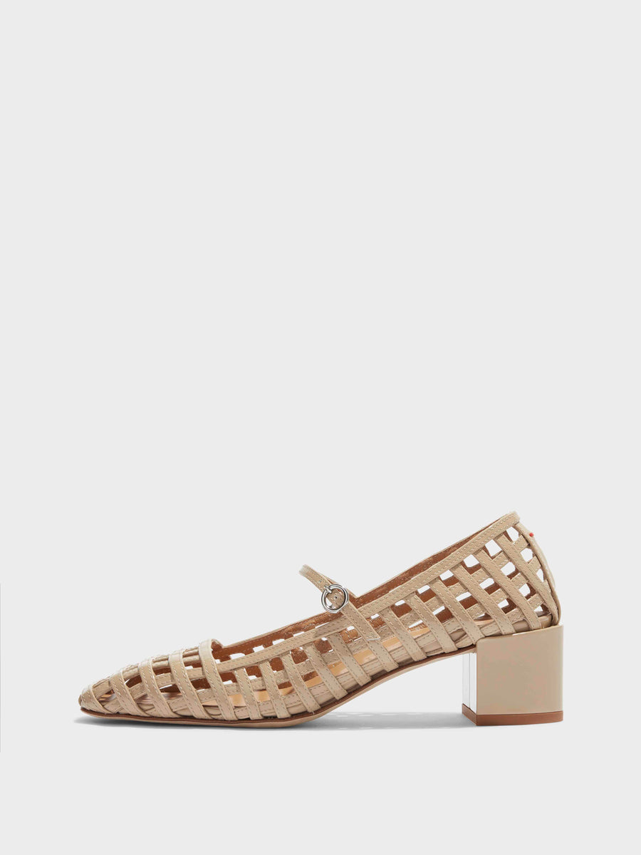 Aline Caged Leather Mary-Jane Pumps