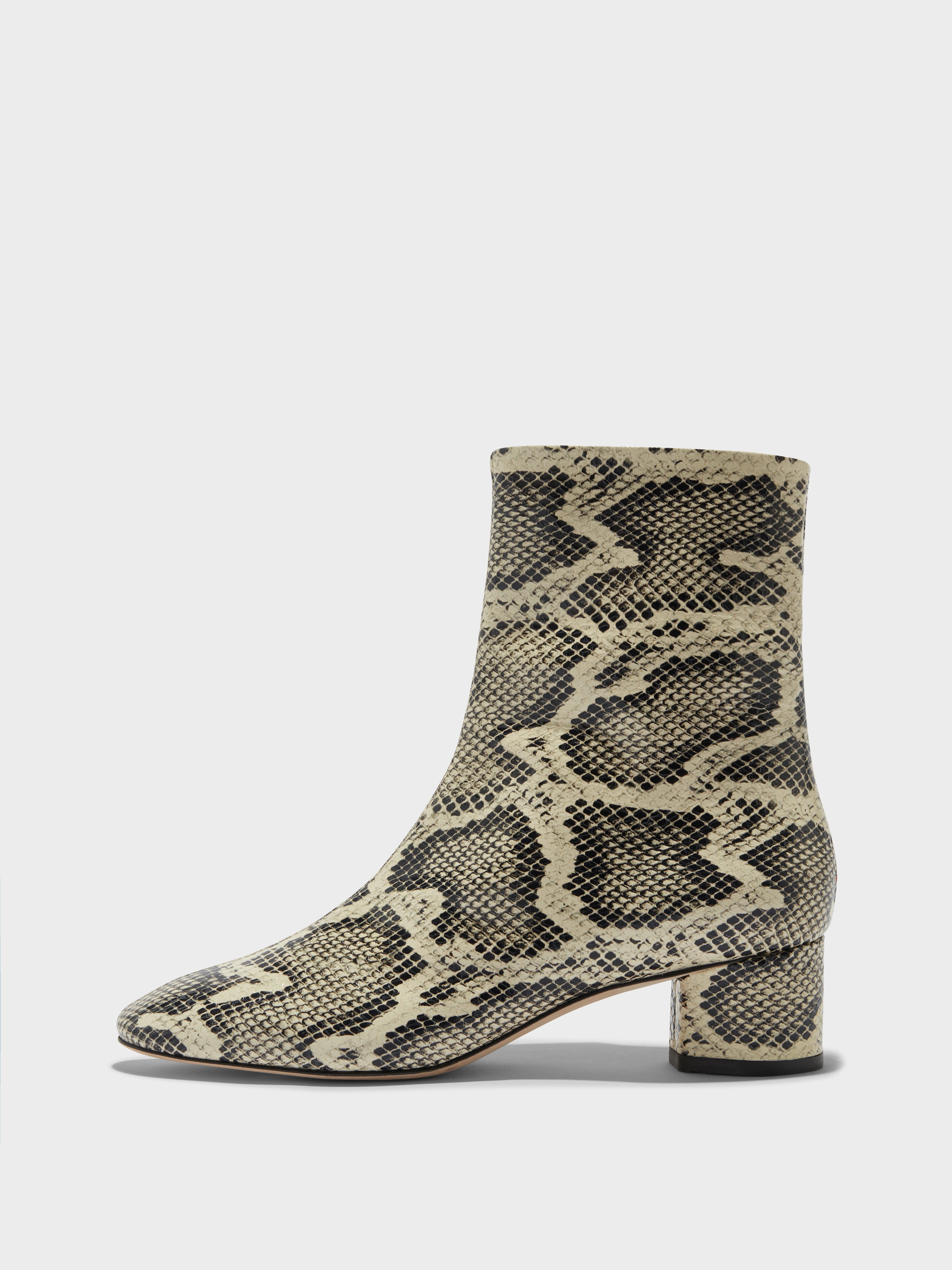 AEYDE Ivy Snake Pump Leather Boot Above Ankle Shaft Animal Print Women's Size hot 38