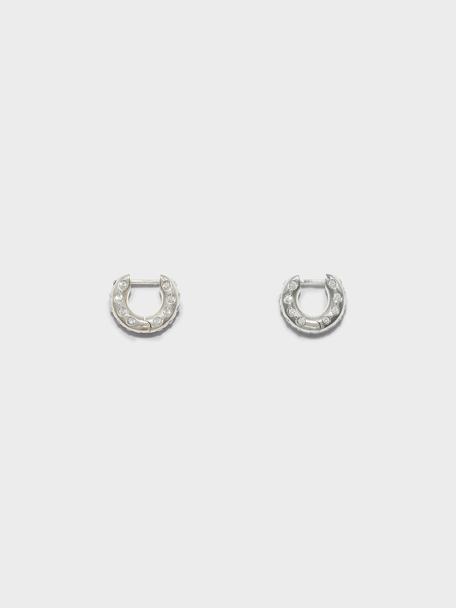 Alto Crystal and Palladium-Plated Hoop Earrings