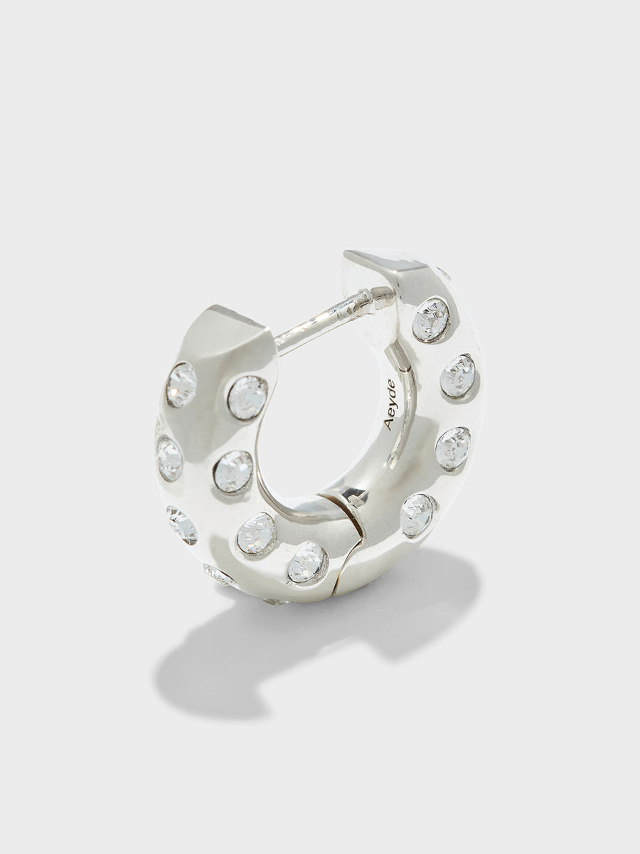 Alto Crystal and Palladium-Plated Hoop Earrings