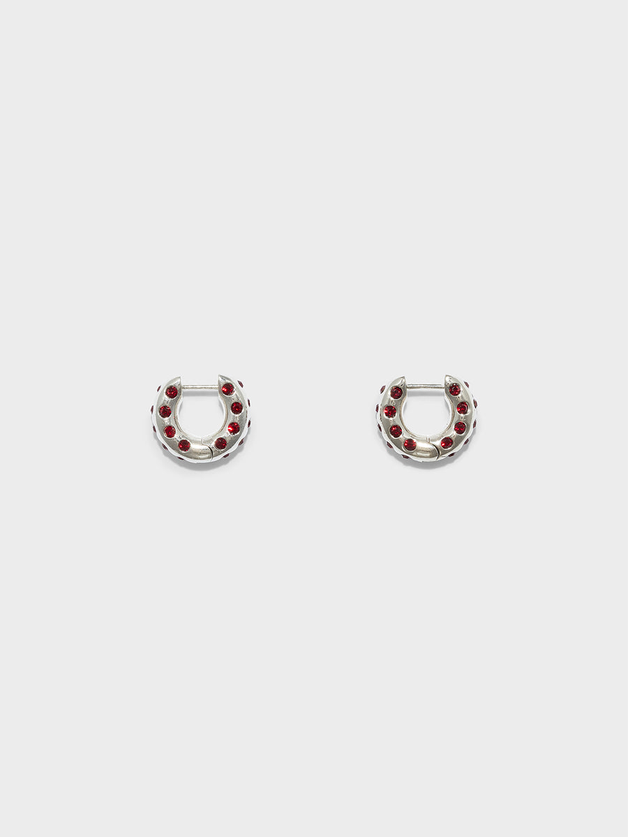 Alto Crystal and Palladium-Plated Hoop Earrings