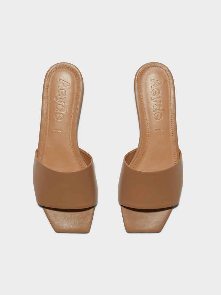 Aeyde | ANNA Hazelnut Leather Flat Slide