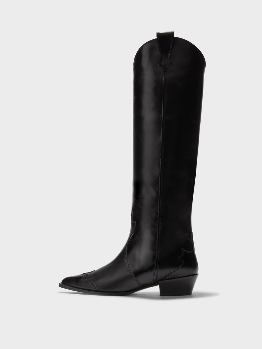Aruna Leather Knee-High Cowboy Boots