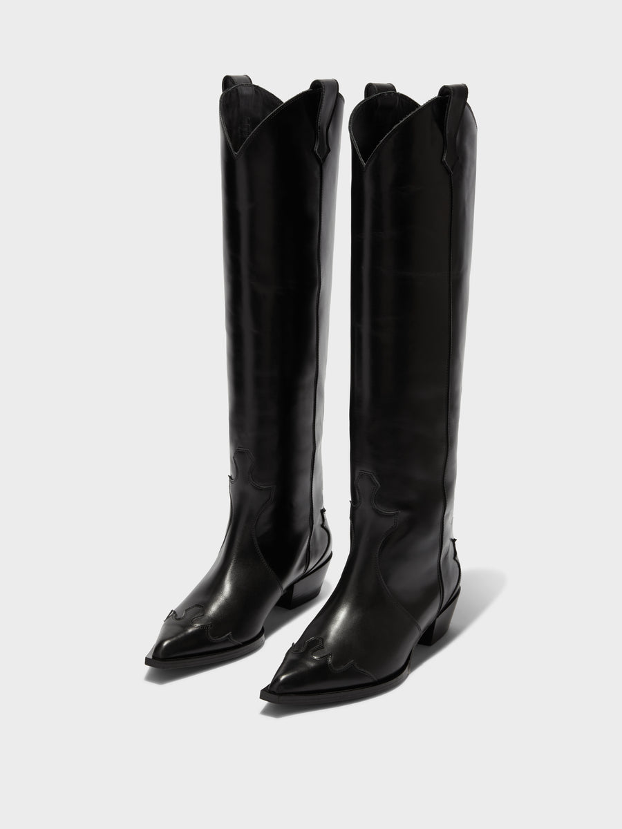 Aruna Leather Knee-High Cowboy Boots
