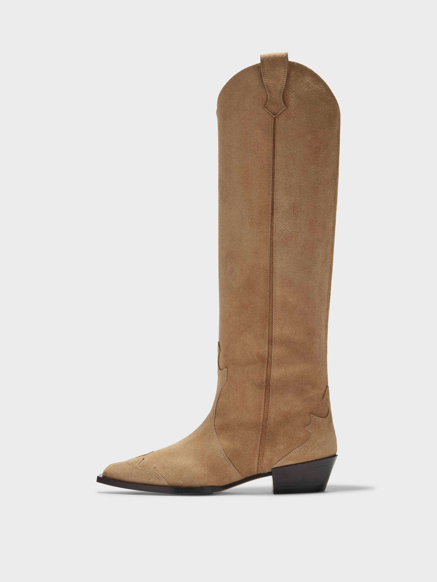 Aruna Suede Cowboy Knee-High Boots