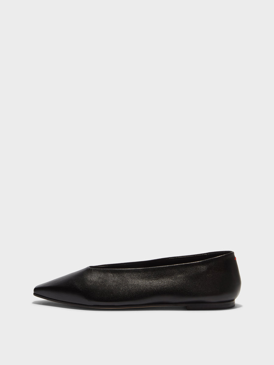 Betty Leather Square-Toe Ballet Flats