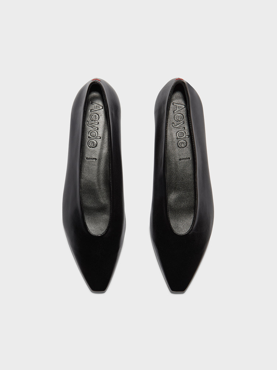 Betty Leather Square-Toe Ballet Flats