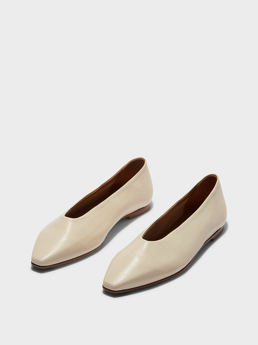 Betty Leather Square-Toe Ballet Flats