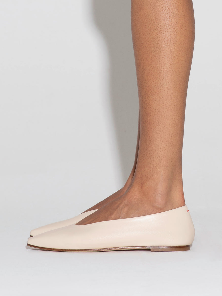 Betty Leather Square-Toe Ballet Flats