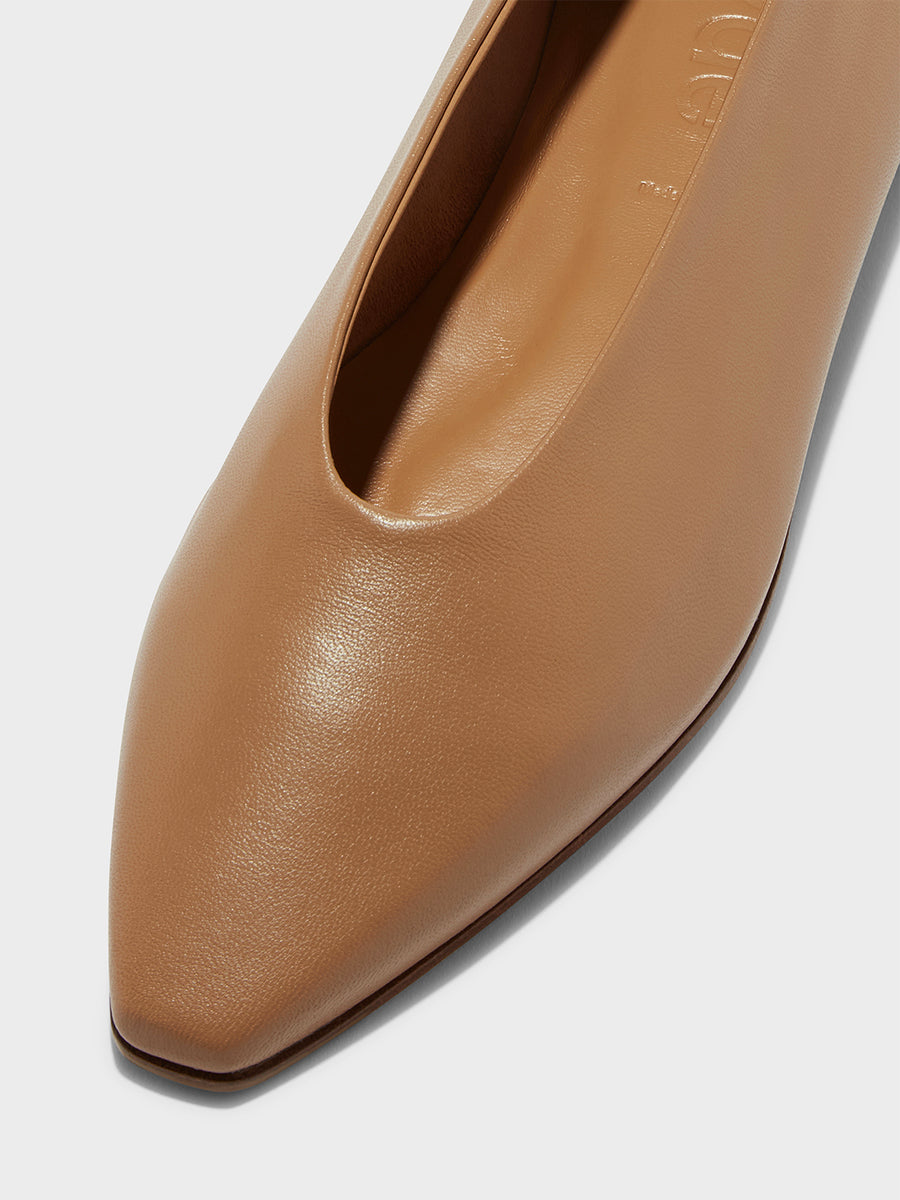 Betty Leather Square-Toe Ballet Flats