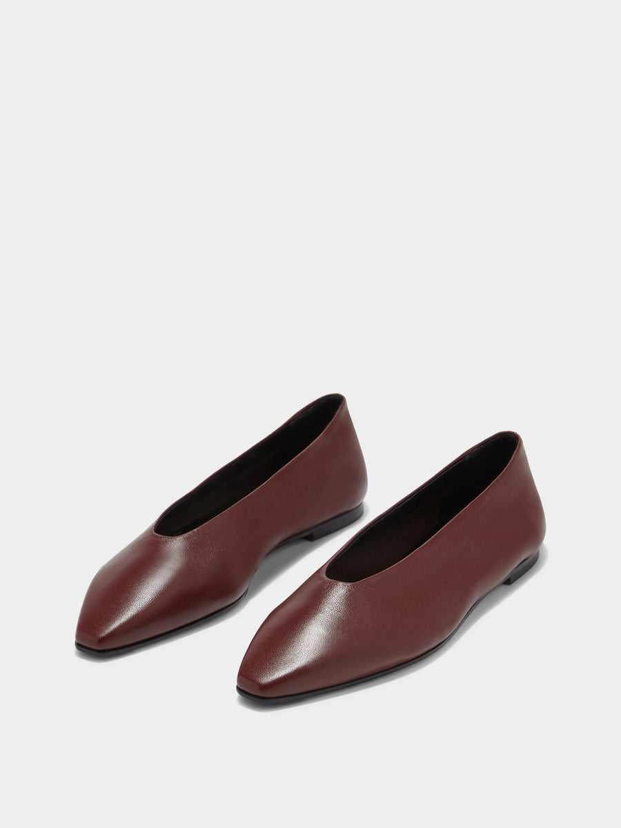 Betty Leather Square-Toe Ballet Flats