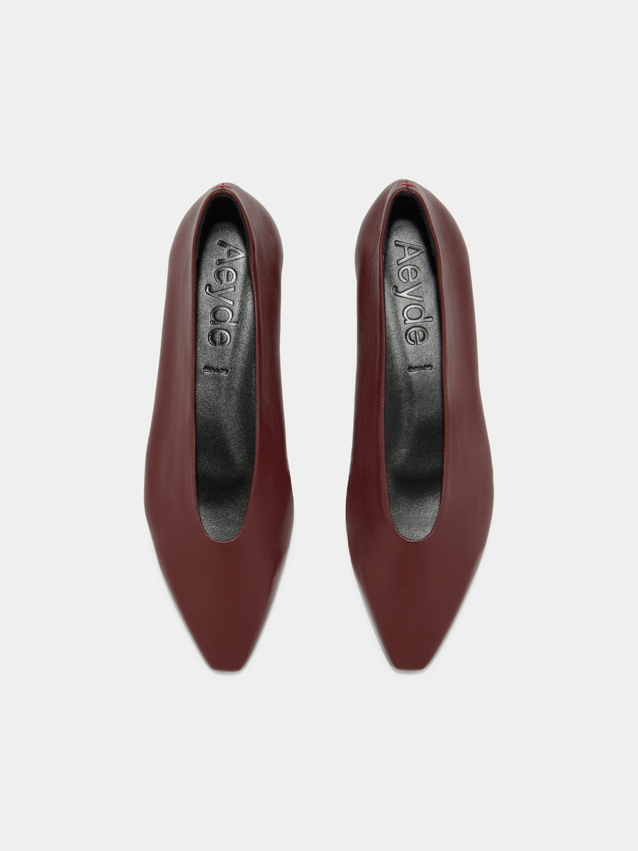 Betty Leather Square-Toe Ballet Flats