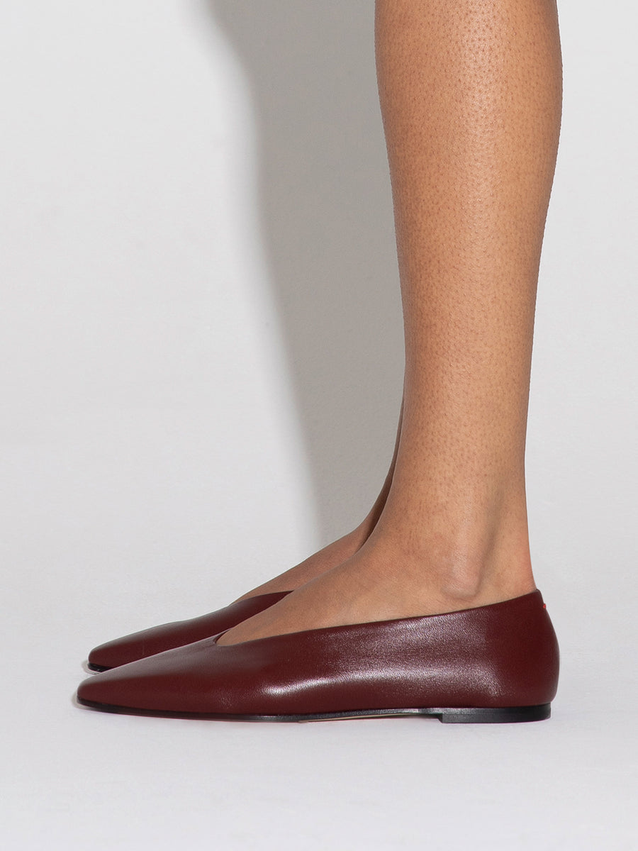 Betty Leather Square-Toe Ballet Flats