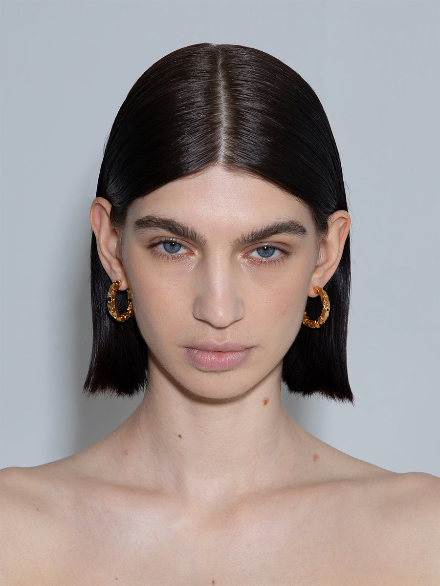 Cruz 18kt Gold-Plated Hoop Earrings