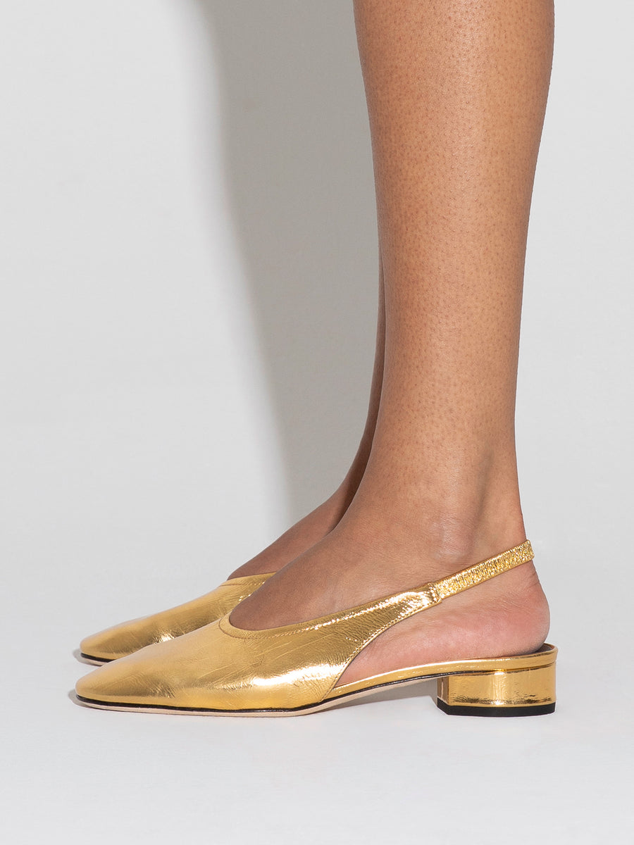 Dua Laminated Leather Slingback