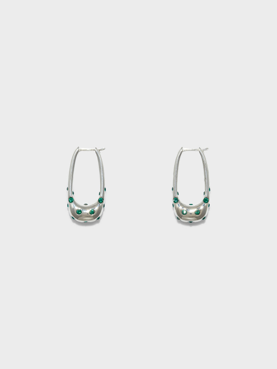 Elias Crystal and Palladium-Plated Hoop Earrings