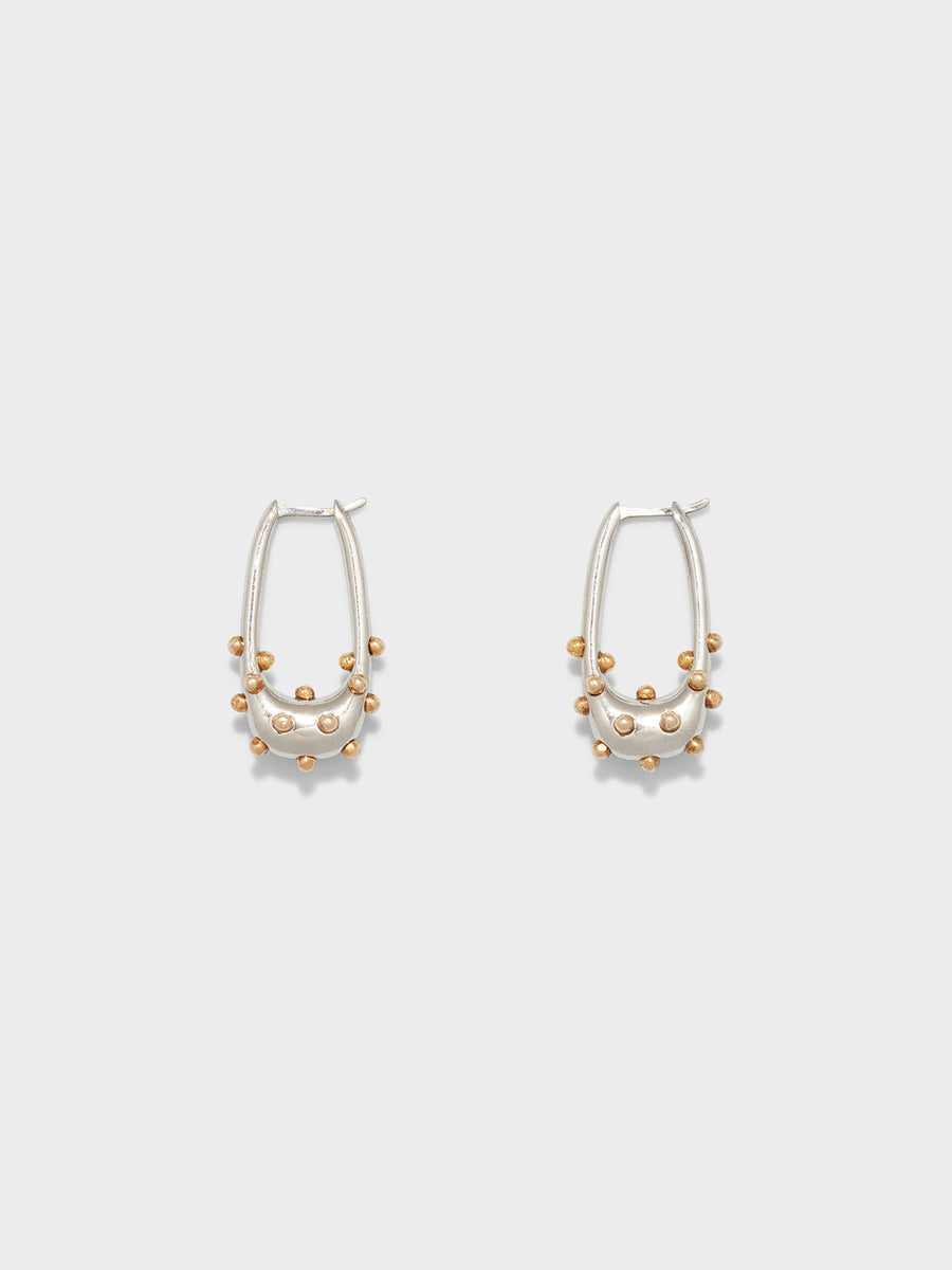 Elias Palladium and 18kt Gold-Plated Hoop Earrings