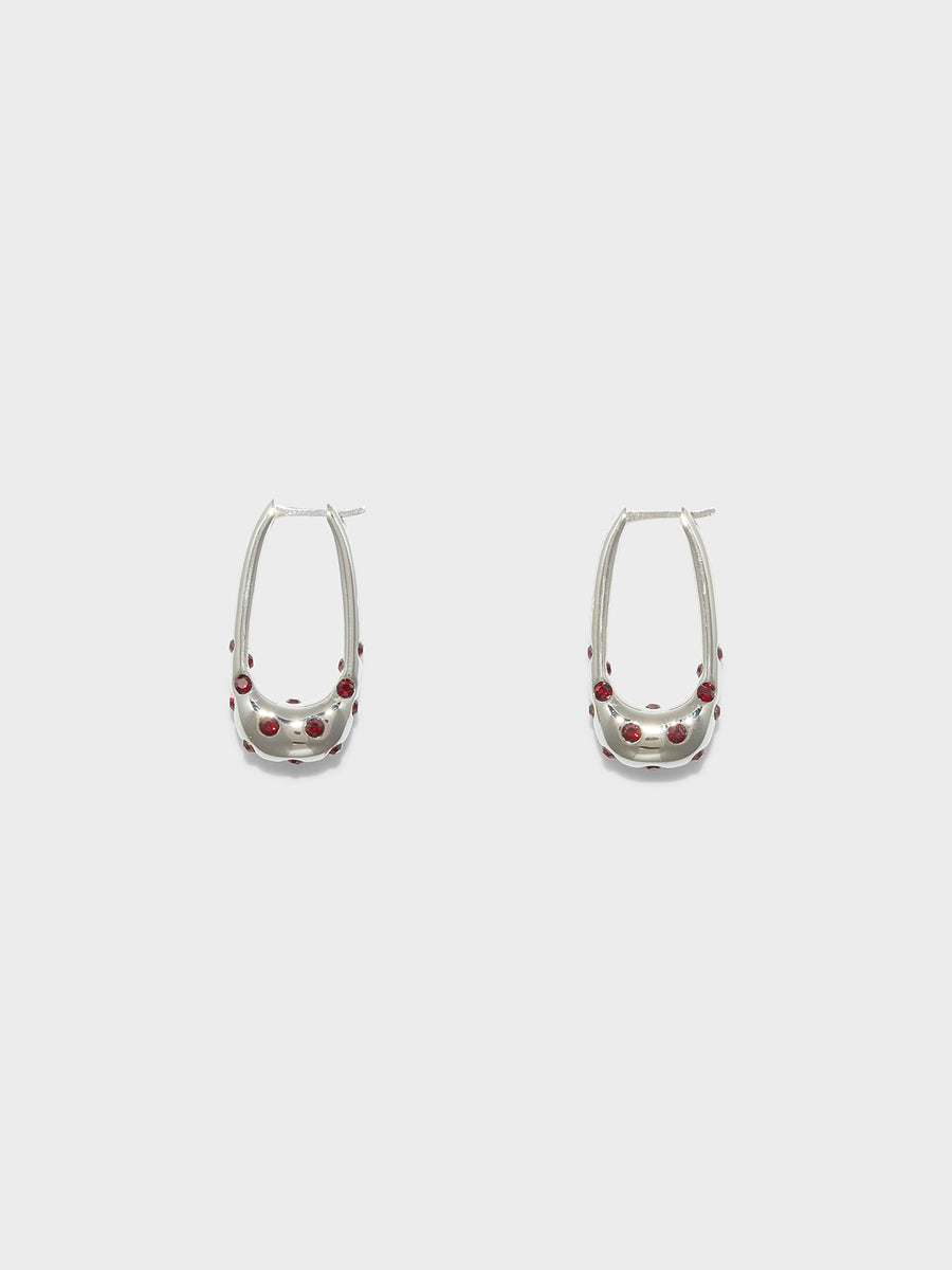 Elias Crystal and Palladium-Plated Hoop Earrings