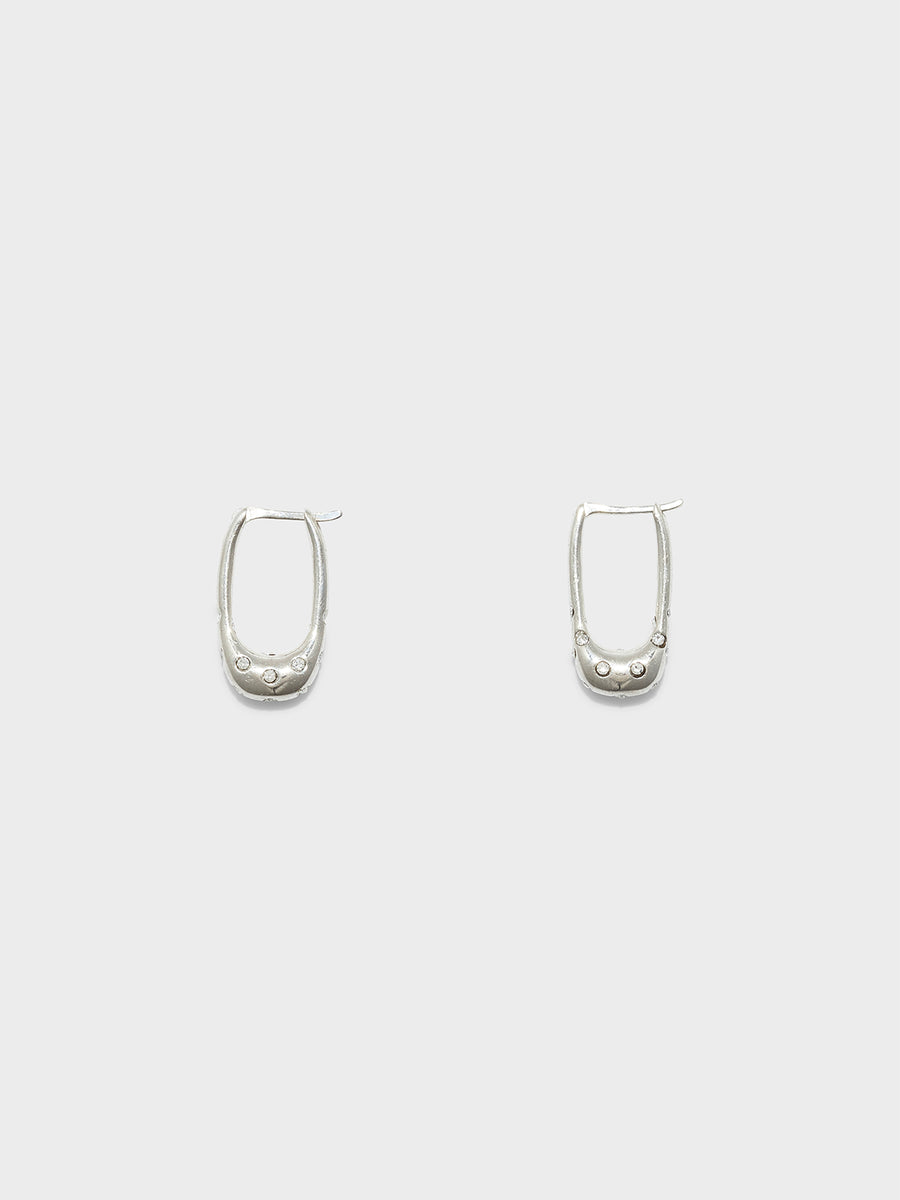 Elijah Crystal and Palladium-Plated Hoop Earrings