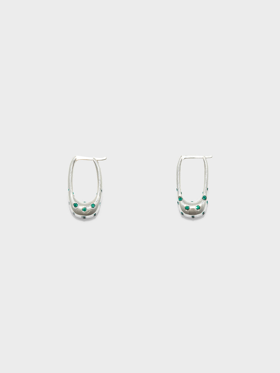 Elijah Crystal and Palladium-Plated Hoop Earrings