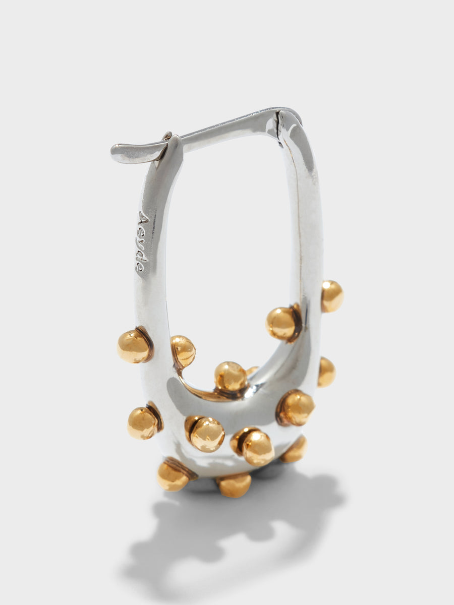 Elijah Palladium and 18kt Gold-Plated Hoop Earrings