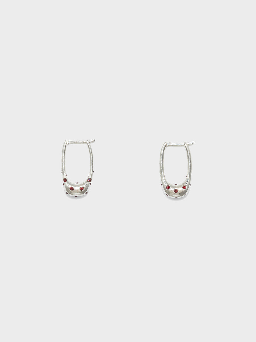 Elijah Crystal and Palladium-Plated Hoop Earrings