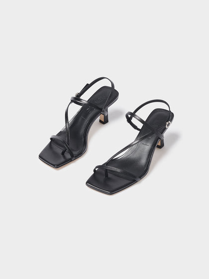 Buy Black Signature Leather Knotted Strap Block Heeled Sandals from Next  Austria