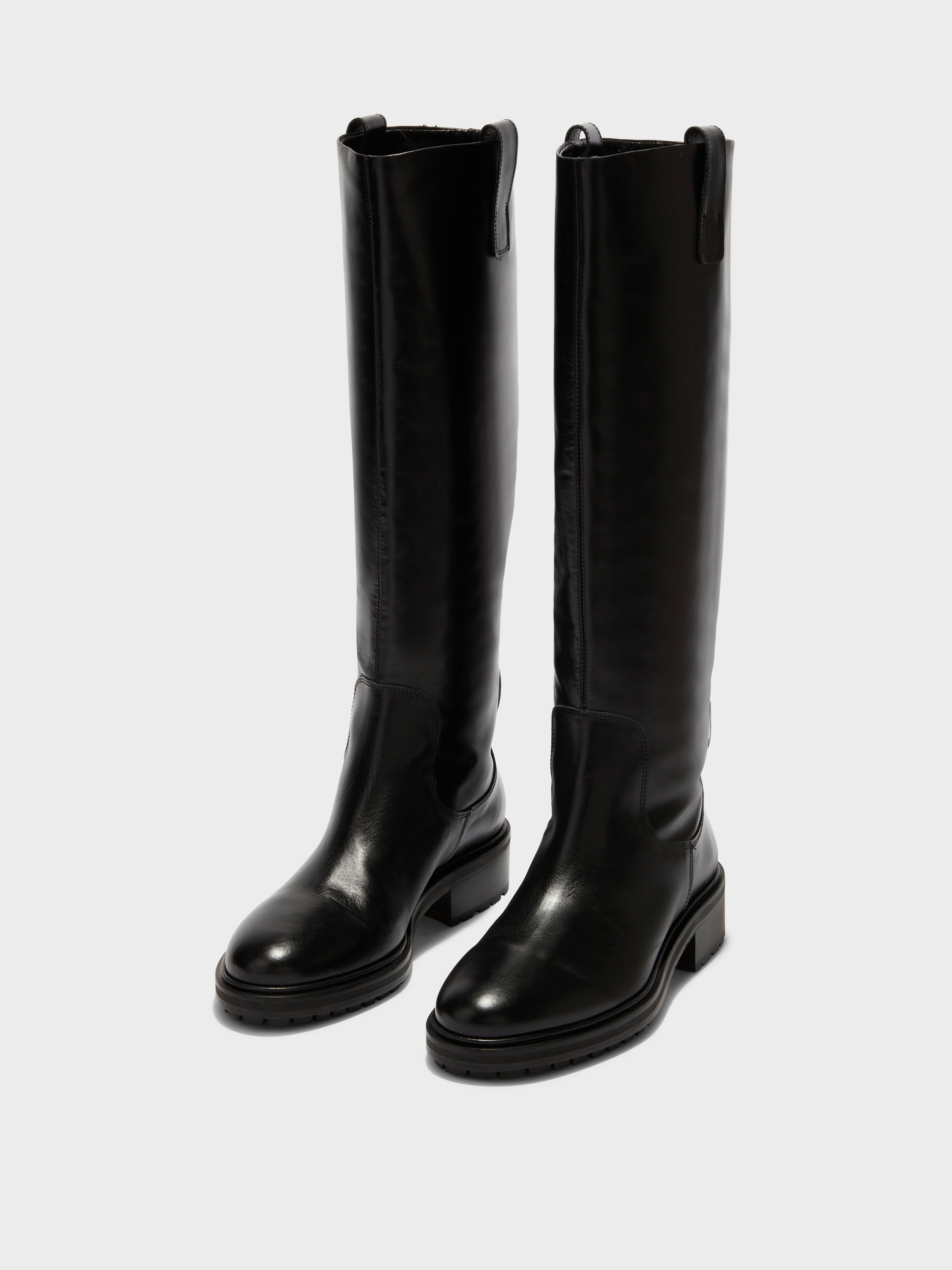 Aeyde | HENRY Black Knee-High Riding Boot