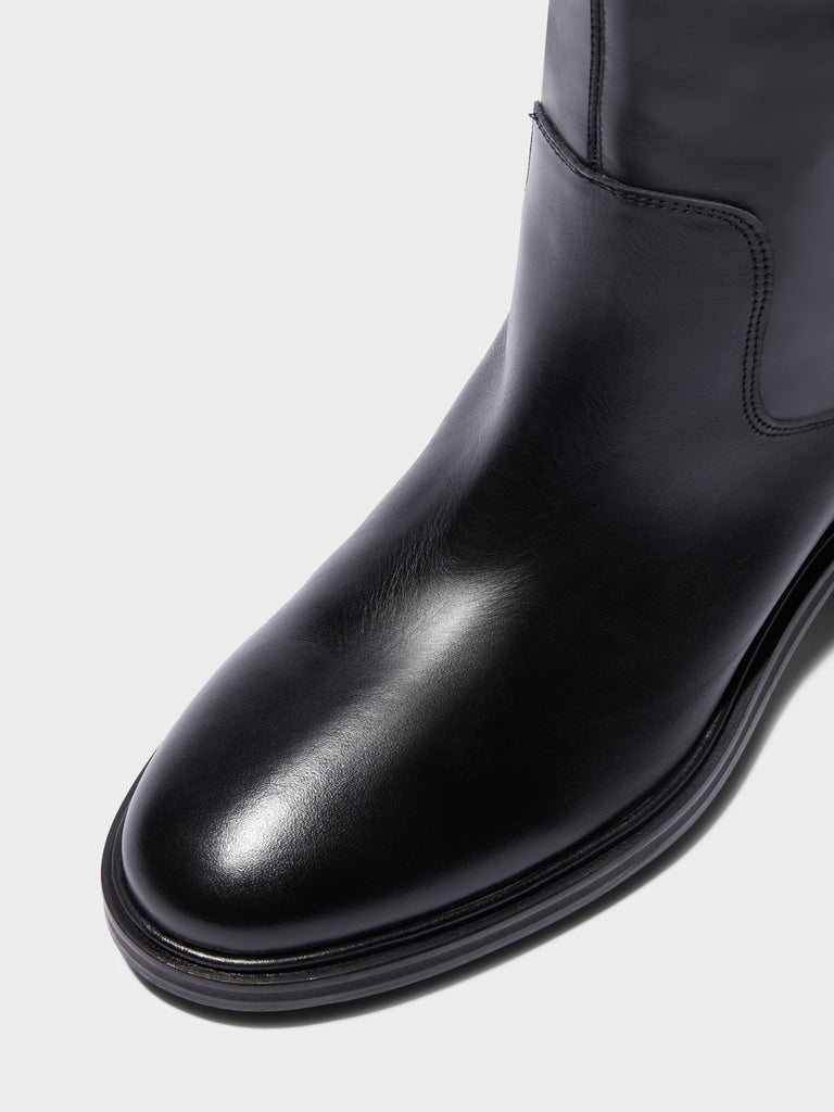 Aeyde | HENRY Black Knee-High Riding Boot