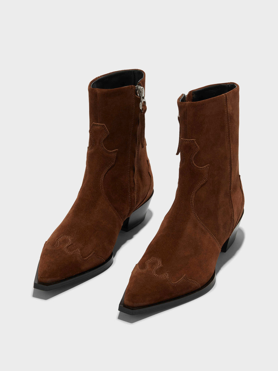 Hester Suede Cowboy Boots