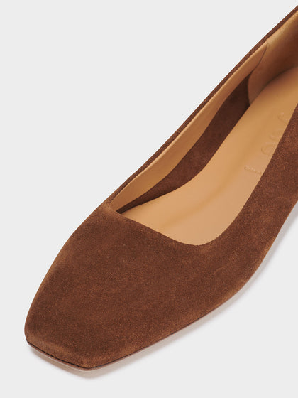 Leather and suede ballet flats