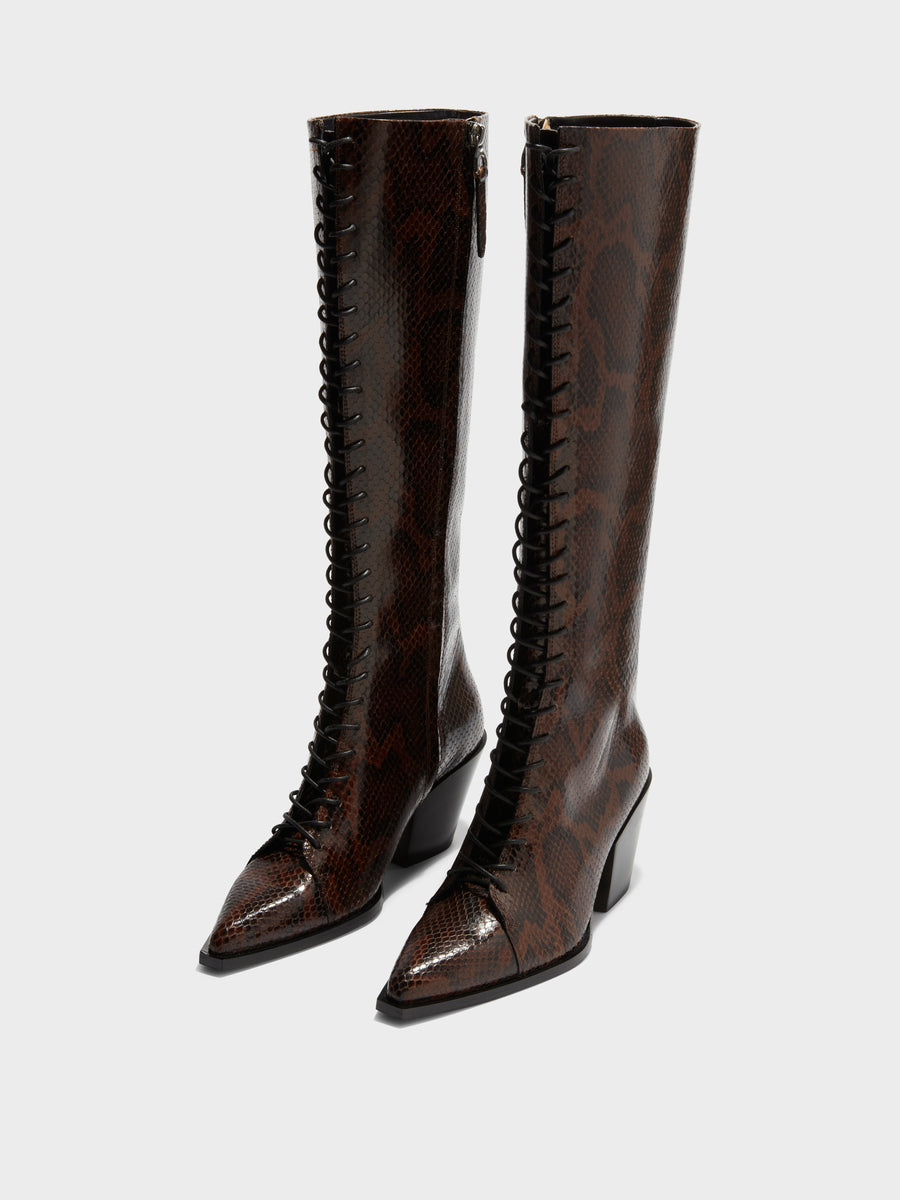 Kristina Leather Cowboy Knee-High Boots