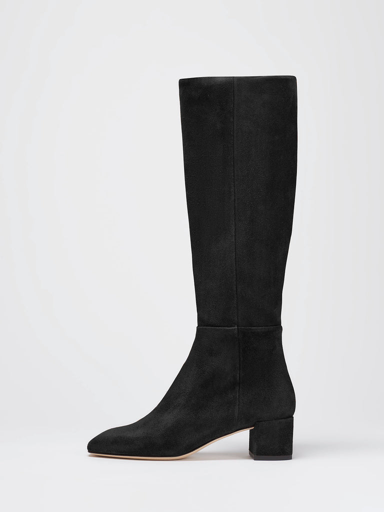 Aeyde | LAURA Black Suede Knee-High Boot