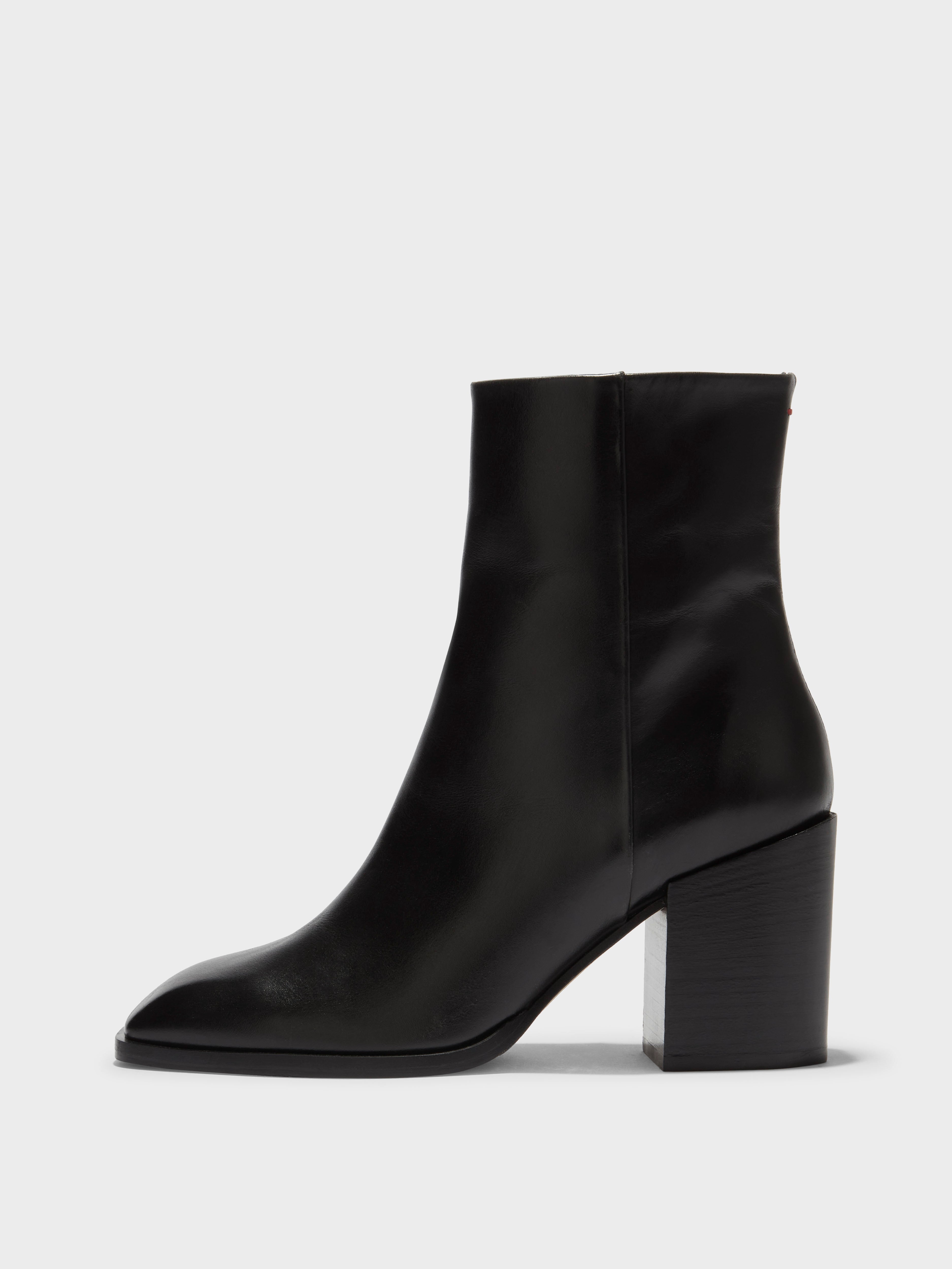 Aeyde | LEANDRA Black Chunky Heel Ankle Boot