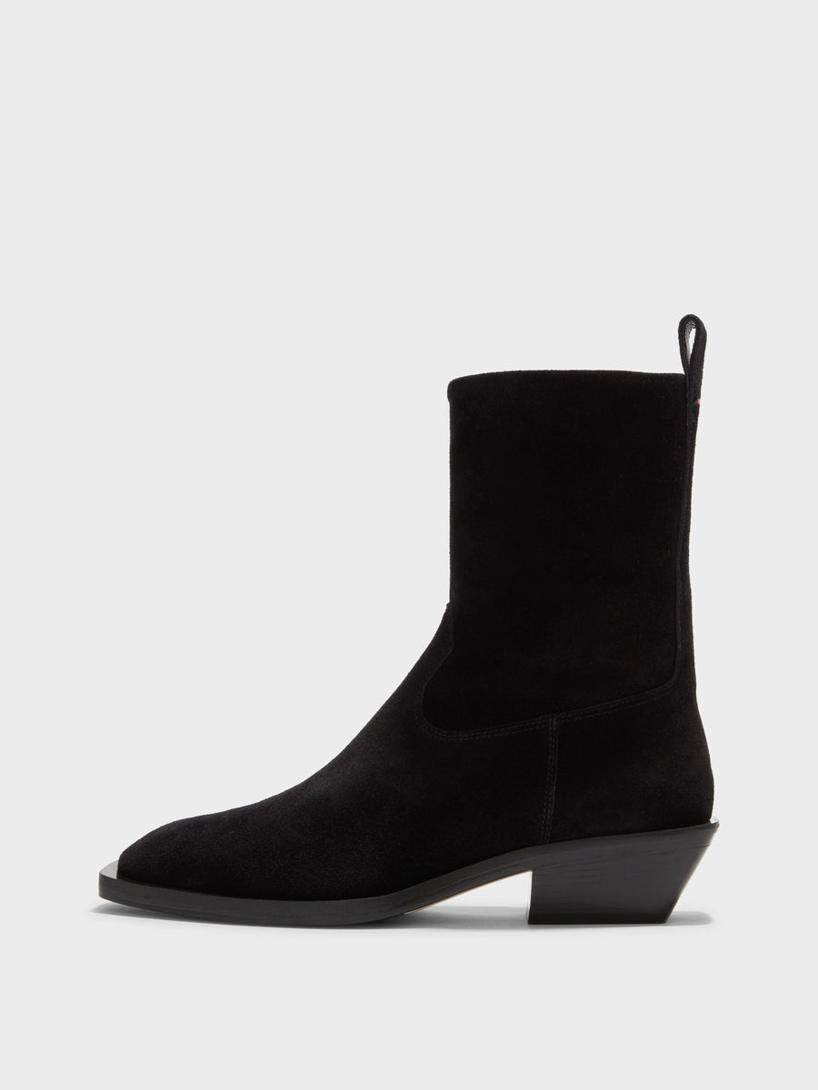 Luis Suede Cowboy Ankle Boots