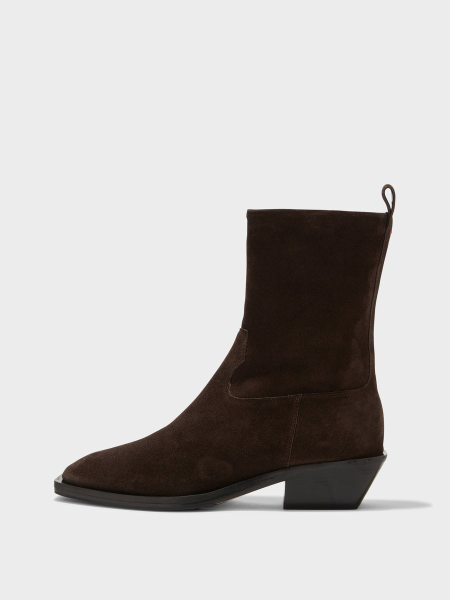 Luis Suede Cowboy Ankle Boots