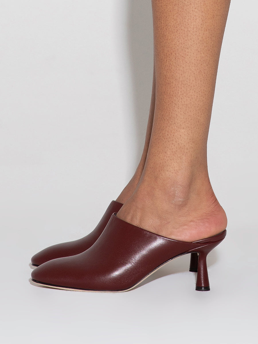 Mila Leather Mule Pumps