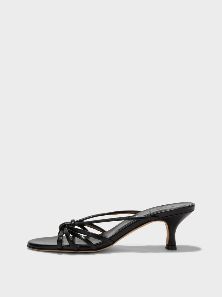 Aeyde | OLGA Black Knotted Heeled Slide