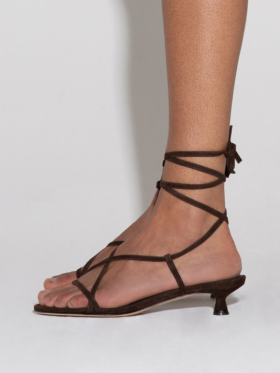 Paige Suede Kitten-Heel Sandals