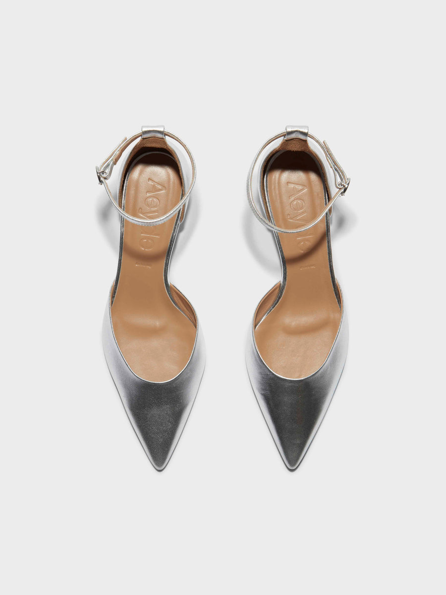 Perrine Leather Ankle-Strap Pumps