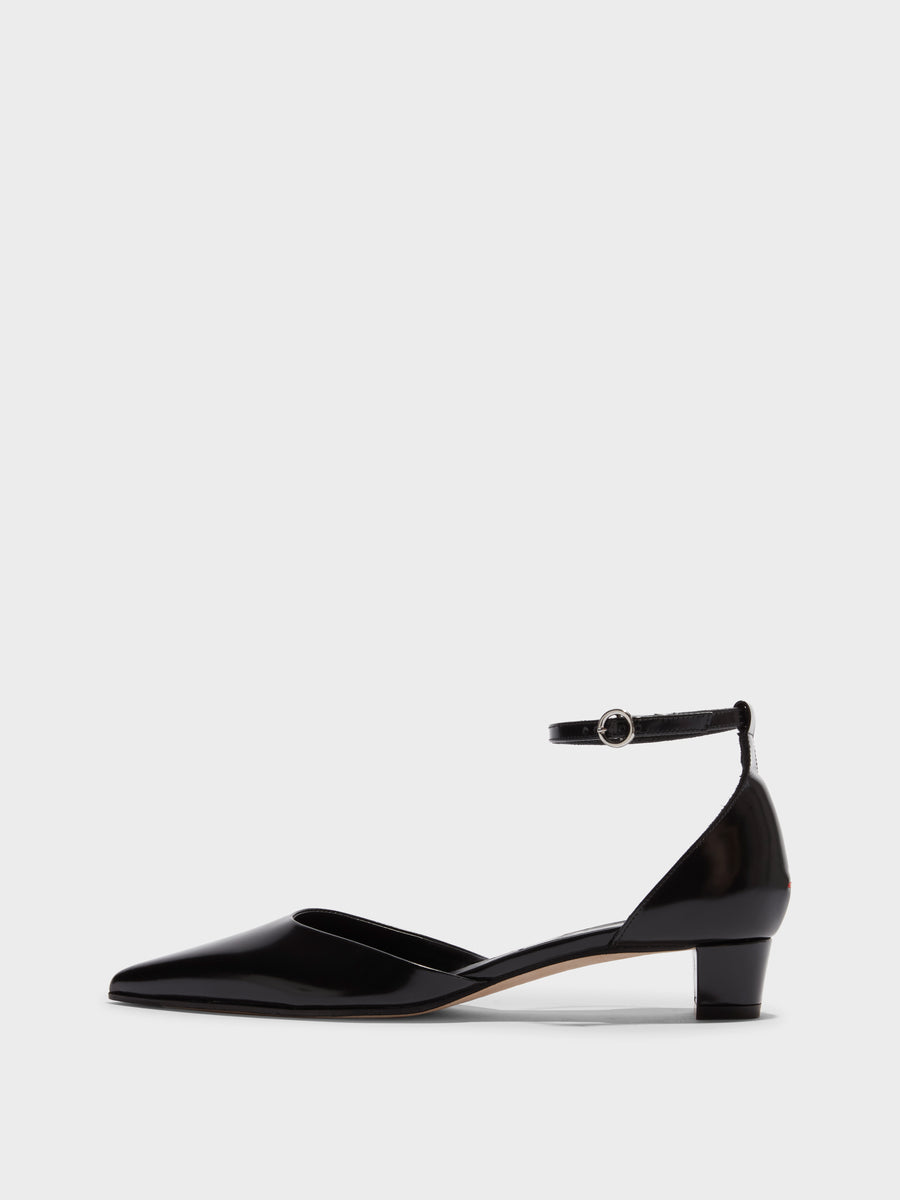 Perrine Leather Ankle-Strap Pumps