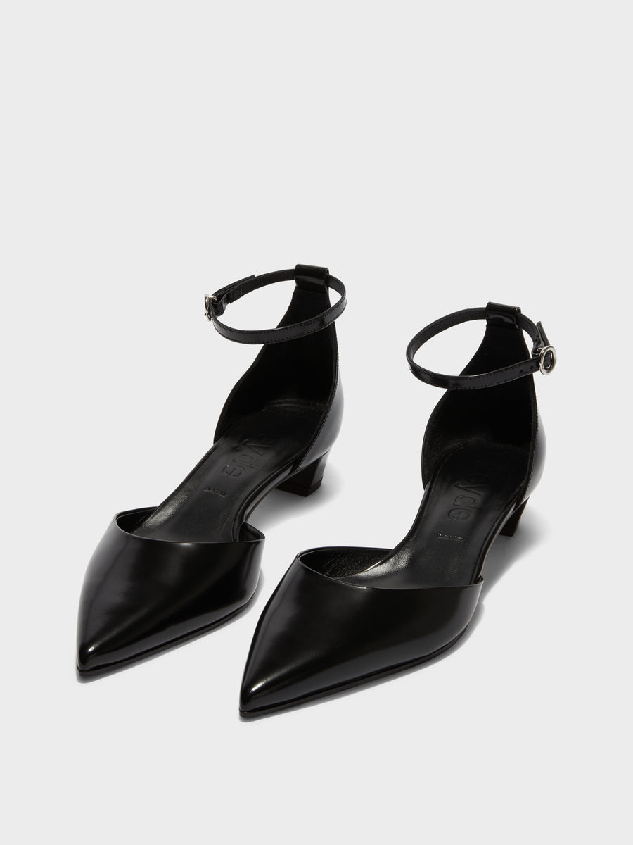 Perrine Leather Ankle-Strap Pumps