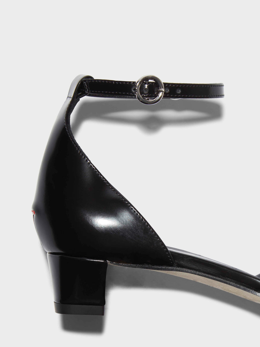 Perrine Leather Ankle-Strap Pumps