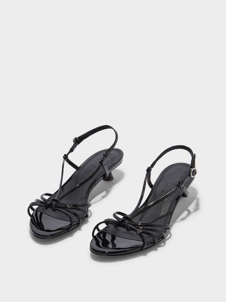 Rhonda Leather Kitten-Heel Sandals