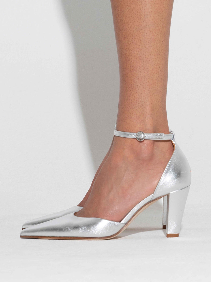 Rissa Leather Ankle-Strap Pumps