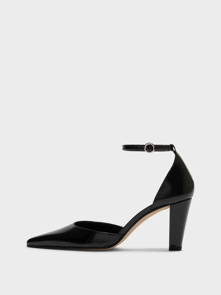 Rissa Leather Ankle-Strap Pumps