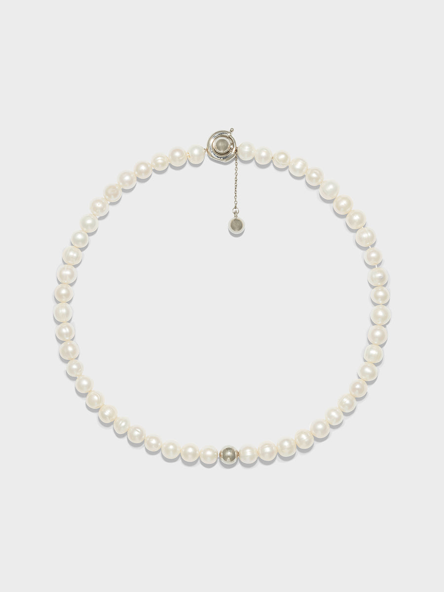 Sarin Pearl and Palladium-Plated Necklace