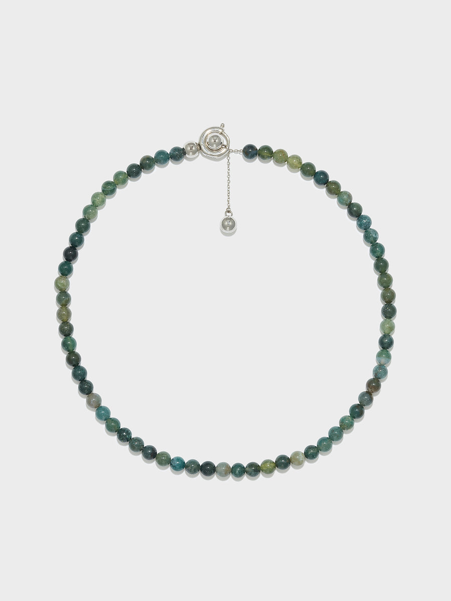 Saylor Green Agate and Palladium-Plated Necklace